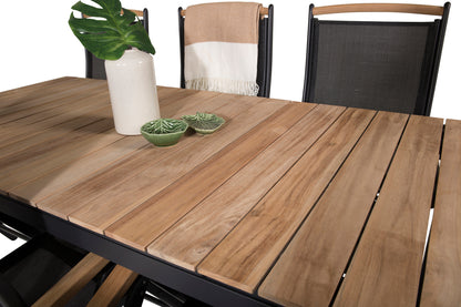 Panama & Mexico Positionsstole Sort + Spisebord 160 x 90