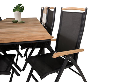 Panama & Mexico Positionsstole Sort + Spisebord 160 x 90