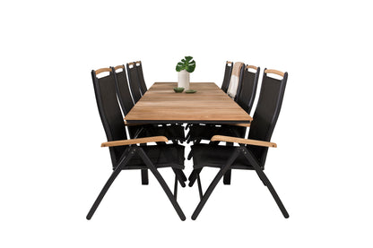 Panama & Mexico Positionsstole Sort + Spisebord 160 x 90