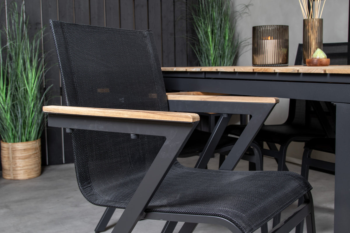 Mexico Spisebord 160 x 90 + Spisestole Sort