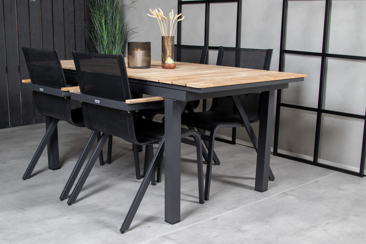 Mexico Spisebord 160 x 90 + Spisestole Sort