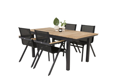 Mexico Spisebord 160 x 90 + Spisestole Sort