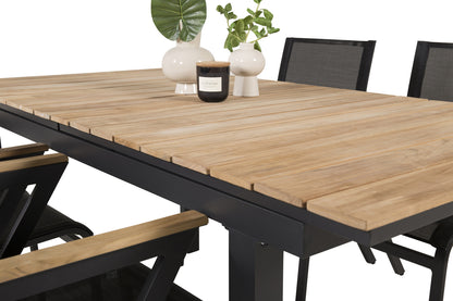 Mexico Spisebord 160 x 90 + Spisestole Sort