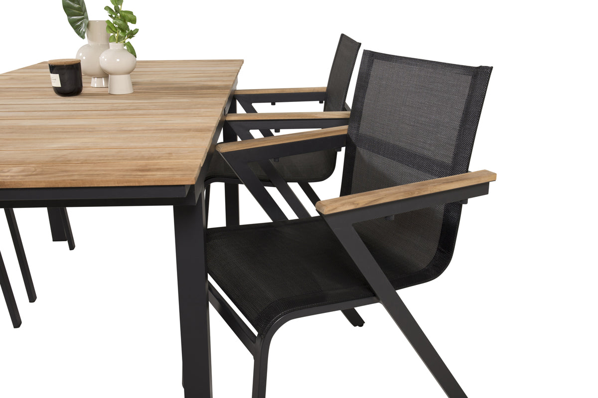 Mexico Spisebord 160 x 90 + Spisestole Sort