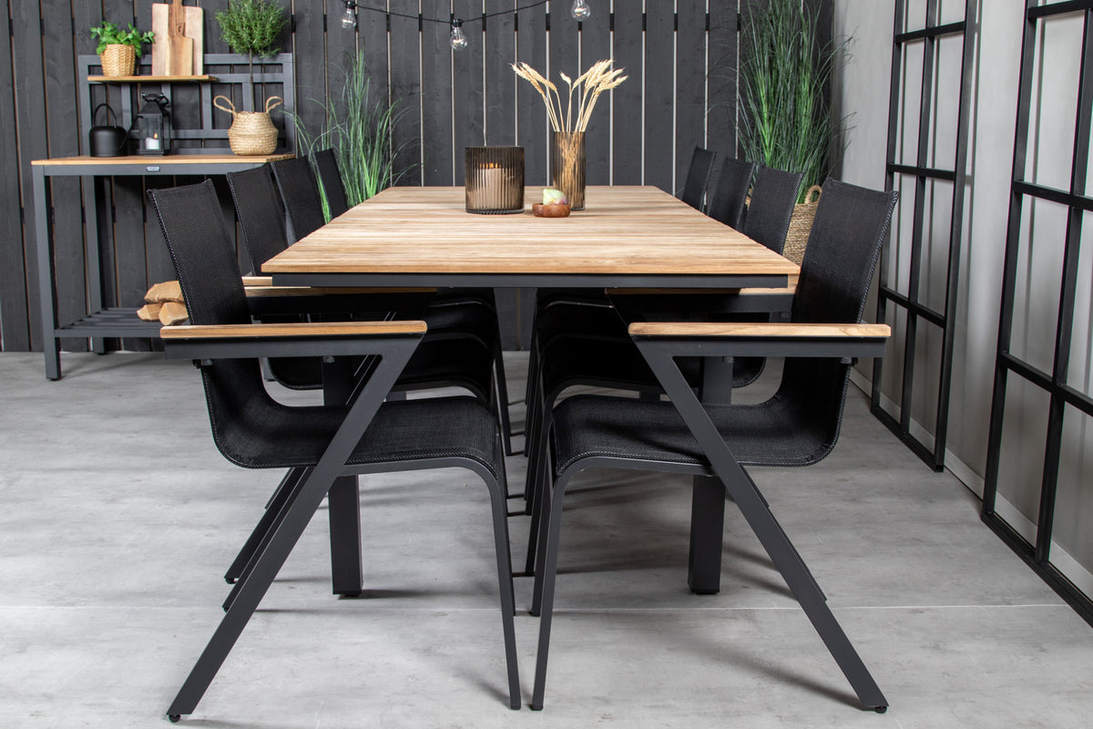 Mexico Spisebord 160 x 90 + Spisestole Sort