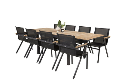 Mexico Spisebord 160 x 90 + Spisestole Sort