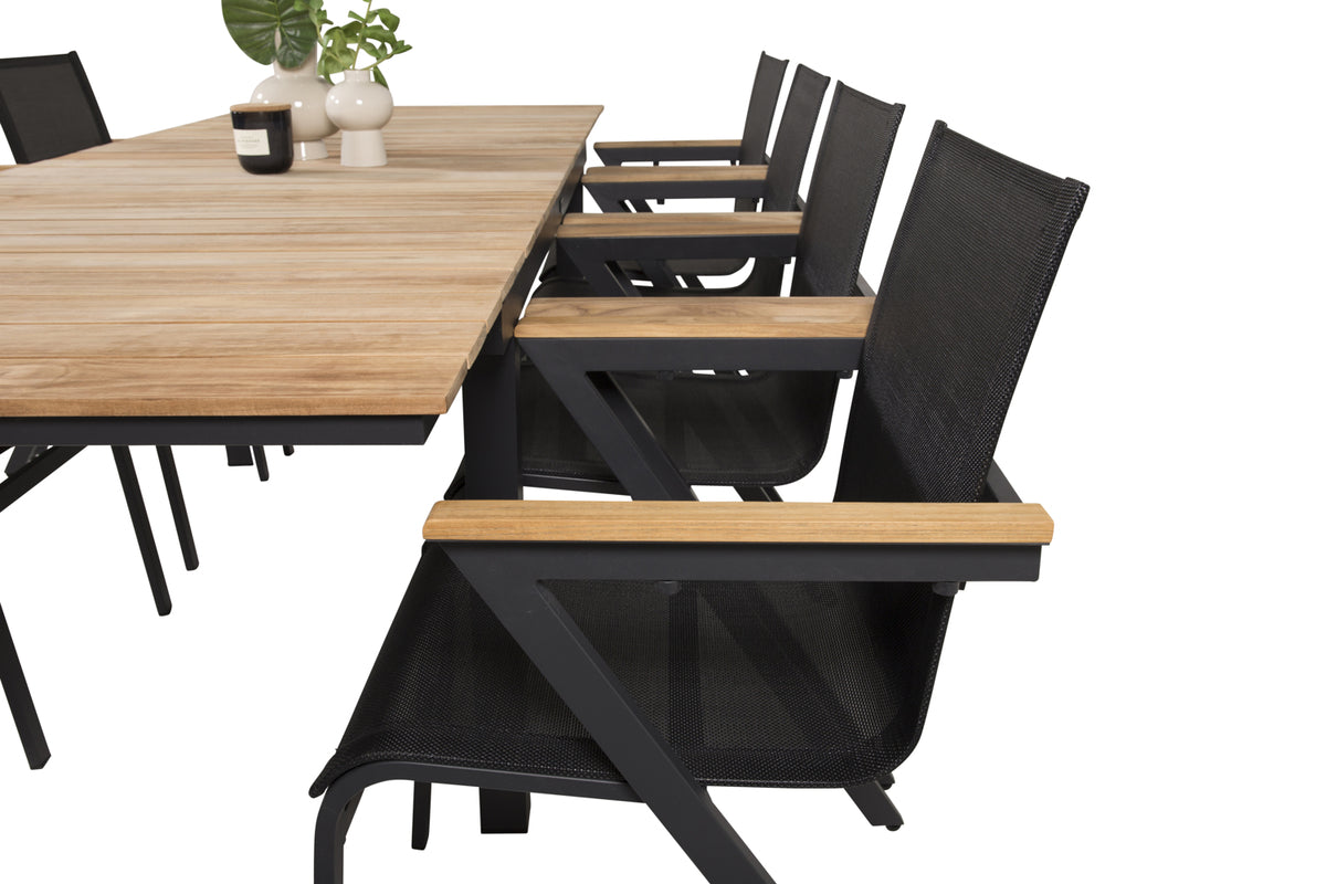 Mexico Spisebord 160 x 90 + Spisestole Sort