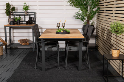 Mexico & Anna Spisebord 90x180/240 + Spisestole Sort