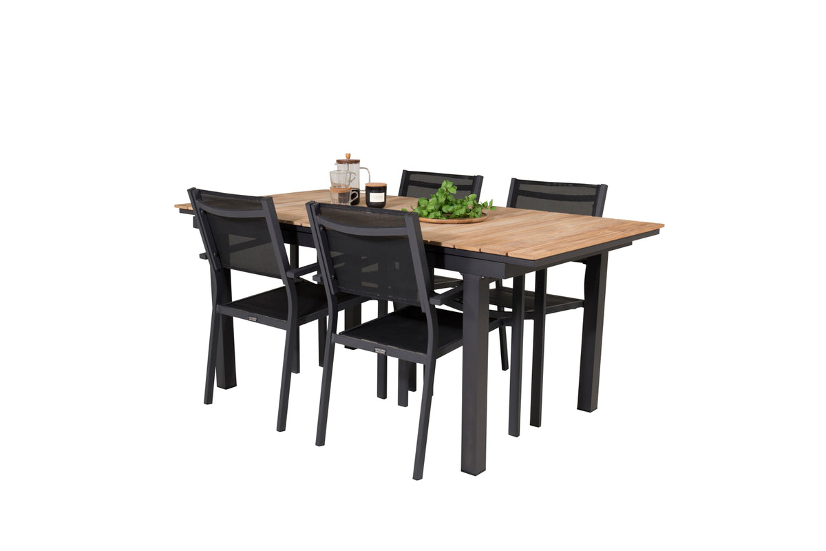 Copacabana & Mexico Spisestole Sort + Spisebord 90x180/240