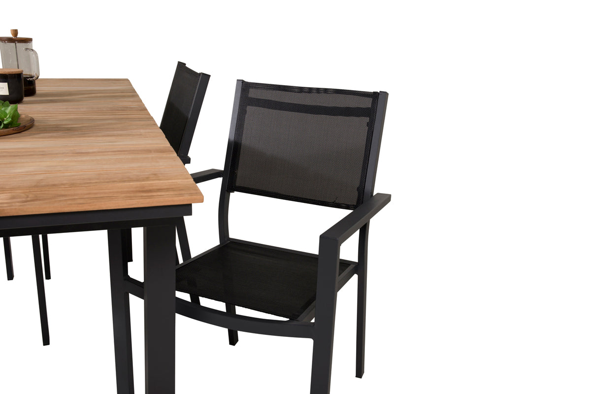 Copacabana & Mexico Spisestole Sort + Spisebord 90x180/240