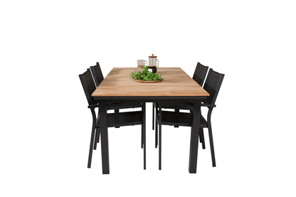 Copacabana & Mexico Spisestole Sort + Spisebord 90x180/240