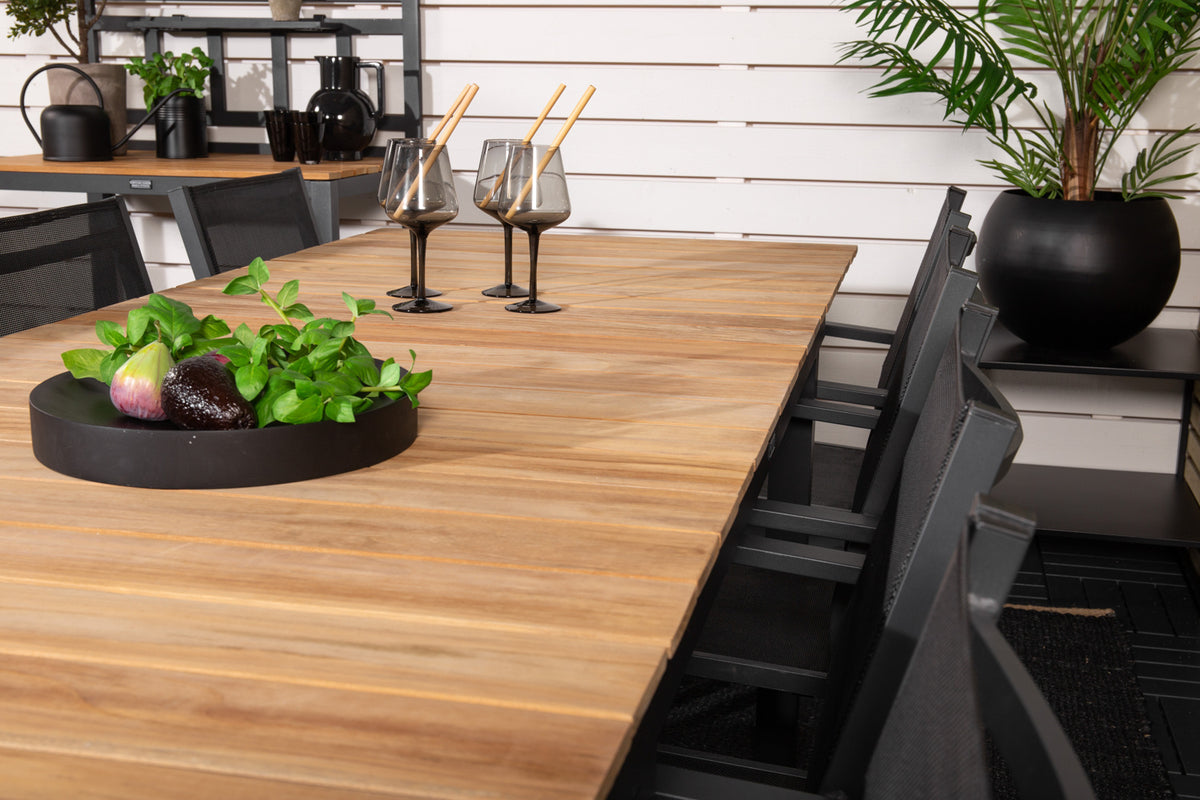 Copacabana & Mexico Spisestole Sort + Spisebord 90x180/240