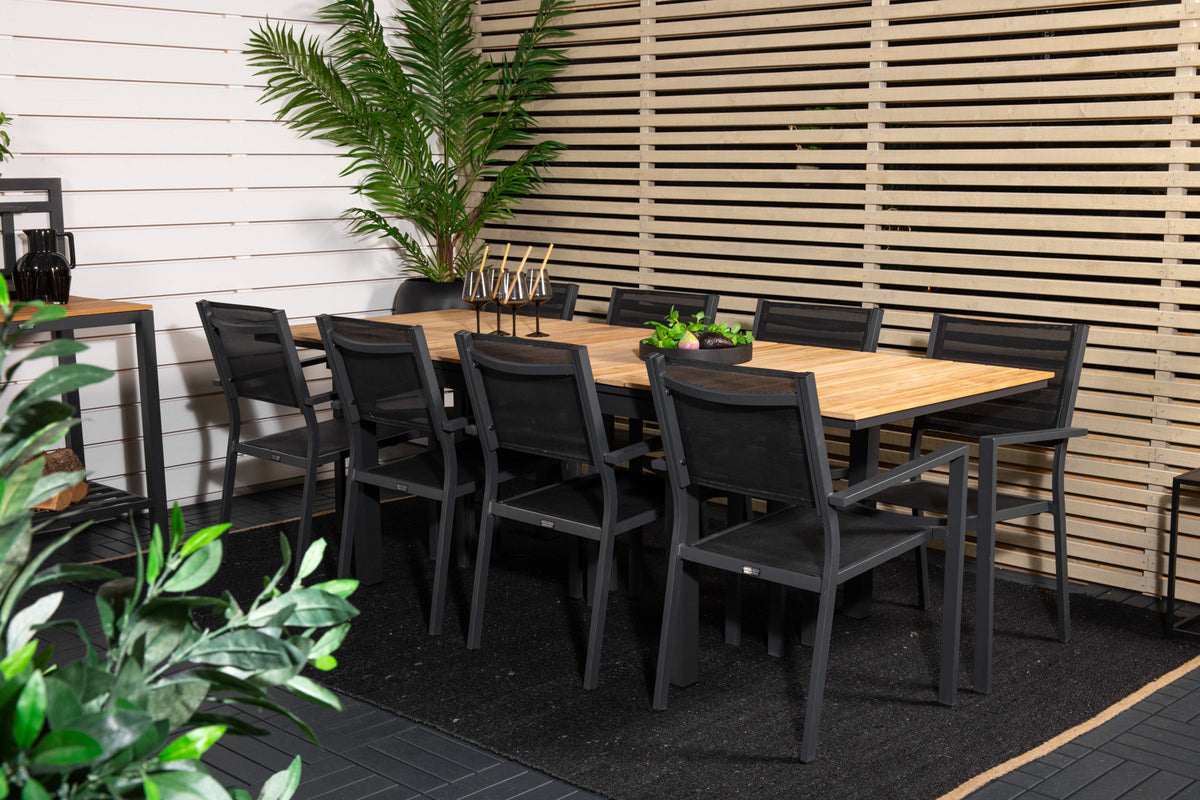 Copacabana & Mexico Spisestole Sort + Spisebord 90x180/240