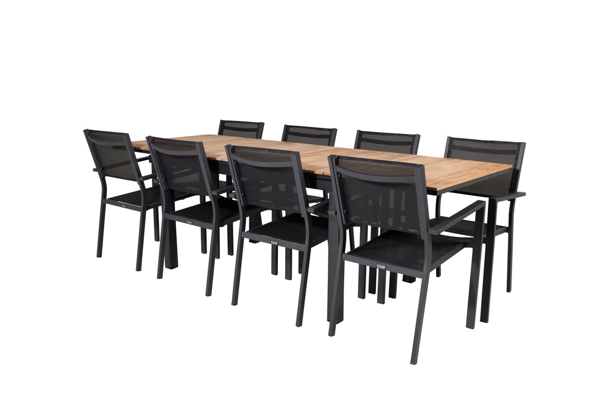 Copacabana & Mexico Spisestole Sort + Spisebord 90x180/240