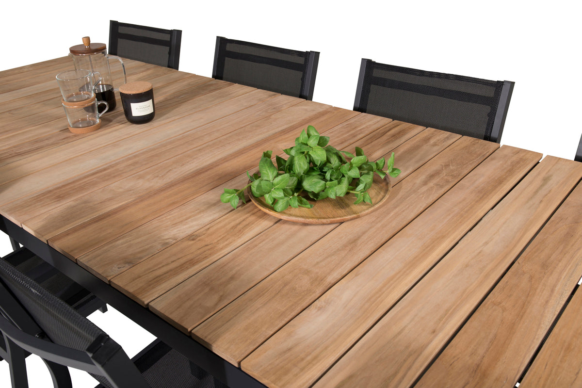 Copacabana & Mexico Spisestole Sort + Spisebord 90x180/240