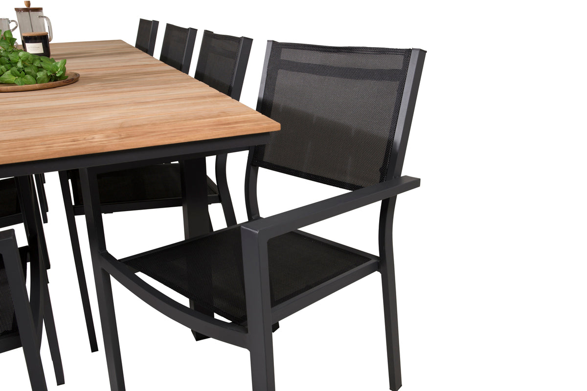 Copacabana & Mexico Spisestole Sort + Spisebord 90x180/240