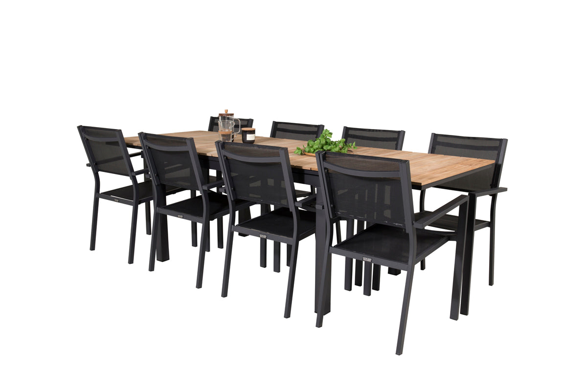 Copacabana & Mexico Spisestole Sort + Spisebord 90x180/240