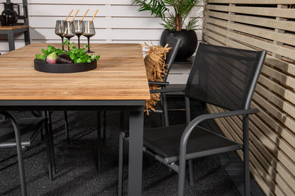 Mexico & Santorini Spisebord 160 x 90 + Spisestole Sort