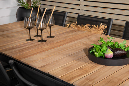 Mexico & Santorini Spisebord 160 x 90 + Spisestole Sort