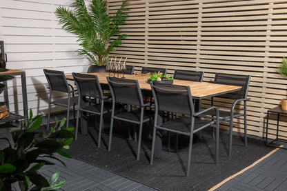 Mexico & Santorini Spisebord 160 x 90 + Spisestole Sort