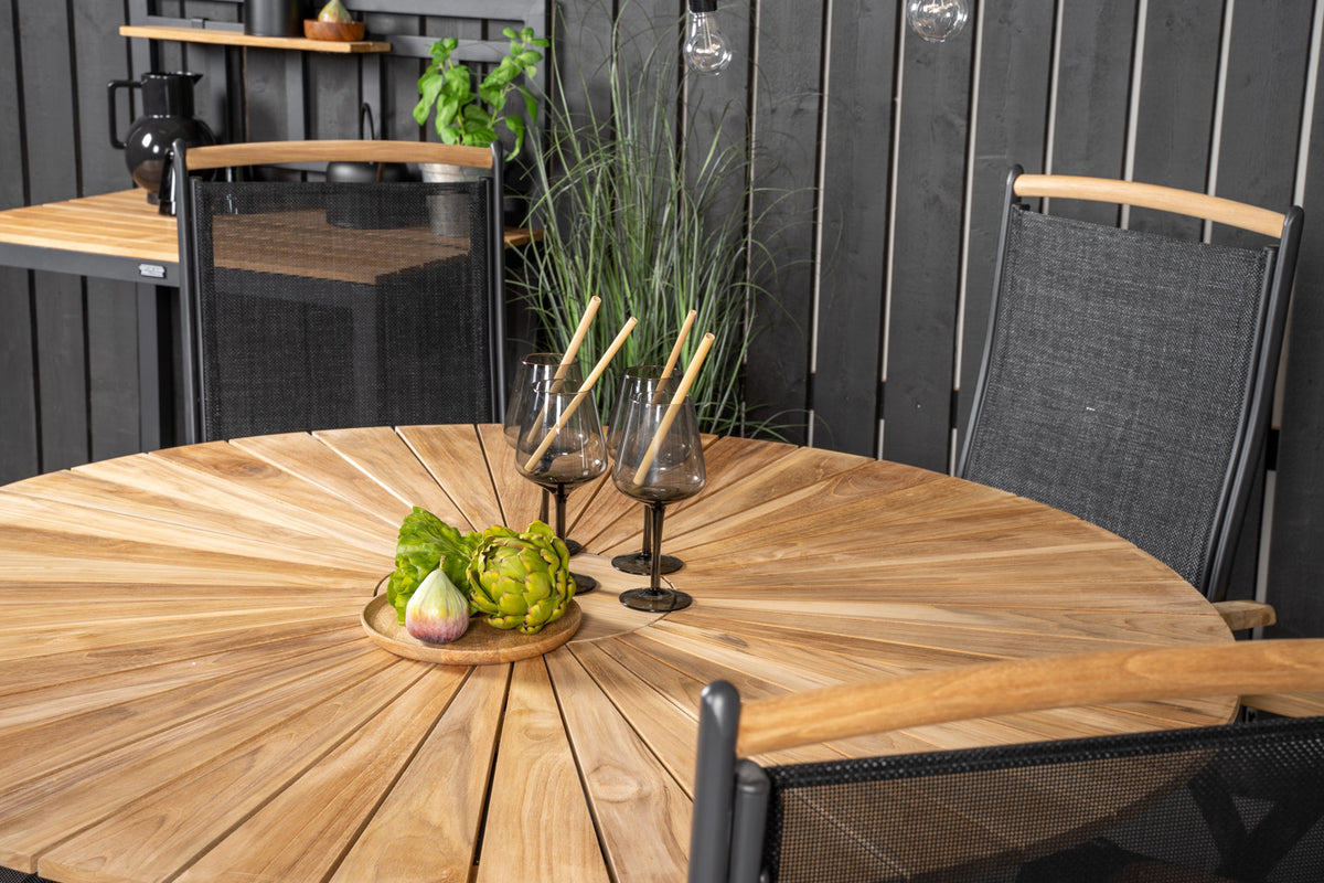 Panama & Mexico Positionsstole 2-pak Sort + Rundt Spisebord ø140 Sort