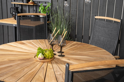 Panama & Mexico Positionsstole 2-pak Sort + Rundt Spisebord ø140 Sort