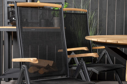 Panama & Mexico Positionsstole 2-pak Sort + Rundt Spisebord ø140 Sort