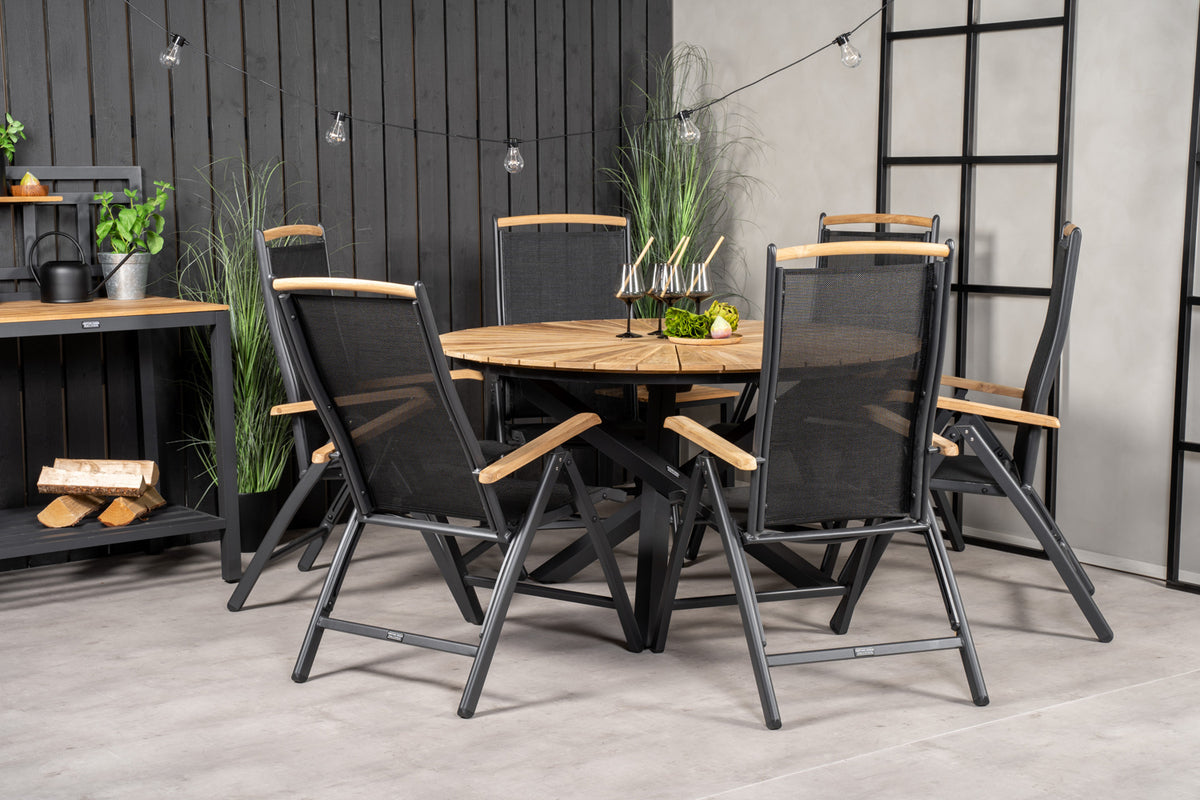 Panama & Mexico Positionsstole 2-pak Sort + Rundt Spisebord ø140 Sort