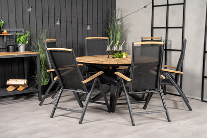 Panama & Mexico Positionsstole 2-pak Sort + Rundt Spisebord ø140 Sort