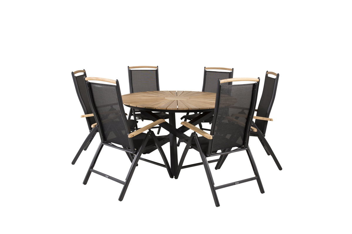 Panama & Mexico Positionsstole 2-pak Sort + Rundt Spisebord ø140 Sort