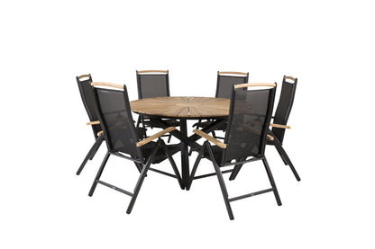 Panama & Mexico Positionsstole 2-pak Sort + Rundt Spisebord ø140 Sort