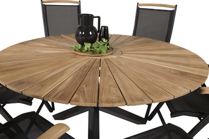 Panama & Mexico Positionsstole 2-pak Sort + Rundt Spisebord ø140 Sort