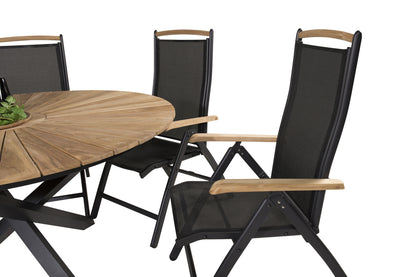 Panama & Mexico Positionsstole 2-pak Sort + Rundt Spisebord ø140 Sort