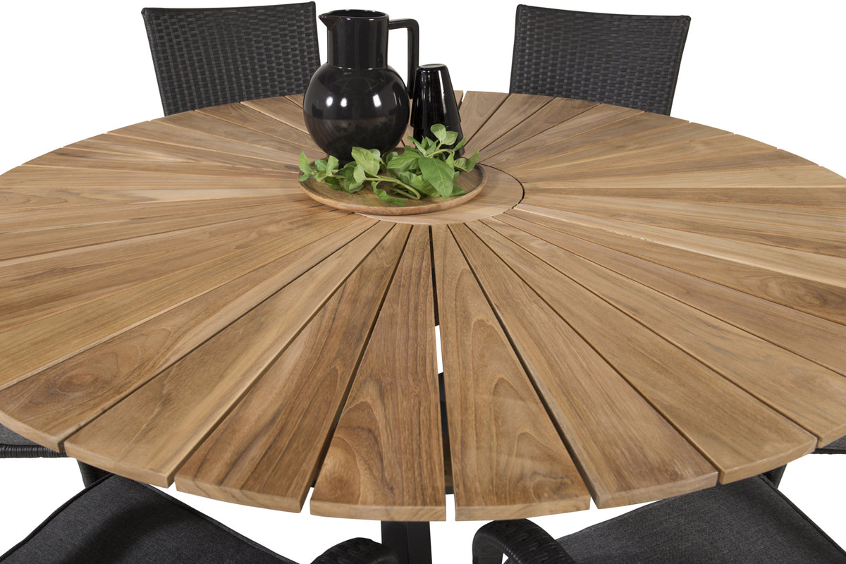 Mexico & Anna Rundt Spisebord ø140 Sort + Spisestole Sort