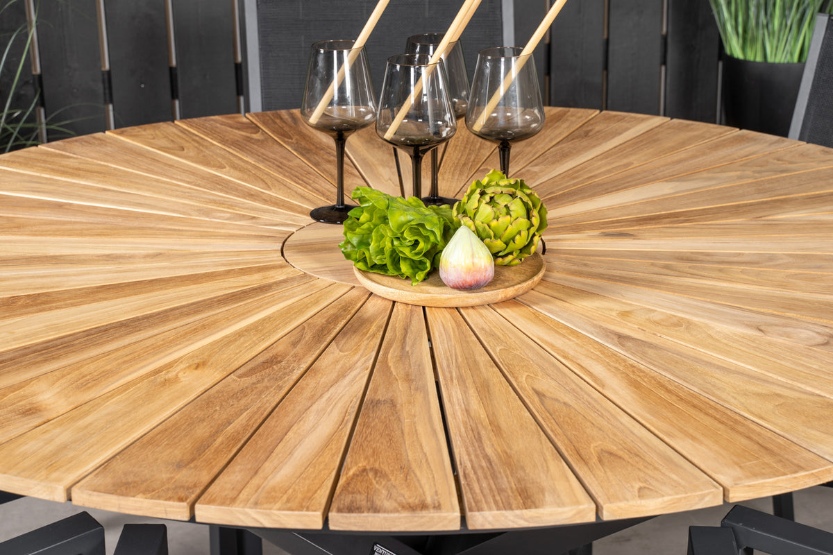 Copacabana & Mexico Spisestole Sort + Rundt Spisebord ø140 Sort