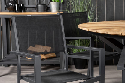 Copacabana & Mexico Spisestole Sort + Rundt Spisebord ø140 Sort