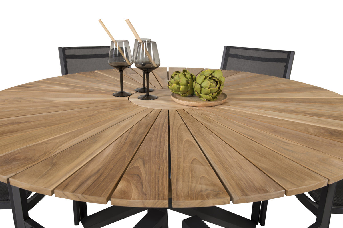 Copacabana & Mexico Spisestole Sort + Rundt Spisebord ø140 Sort