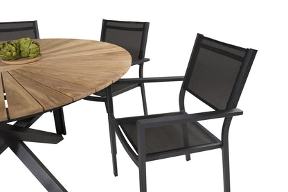 Copacabana & Mexico Spisestole Sort + Rundt Spisebord ø140 Sort