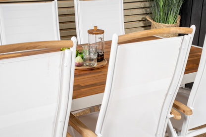 Panama & Bois Positionsstole Hvid + Spisebord 205x90