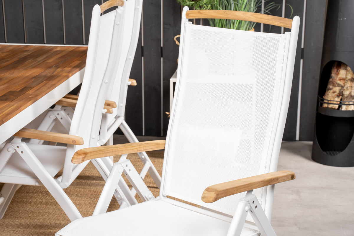 Panama & Bois Positionsstole Hvid + Spisebord 205x90