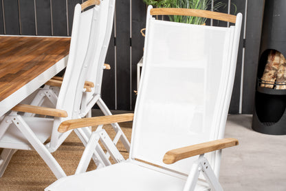 Panama & Bois Positionsstole Hvid + Spisebord 205x90