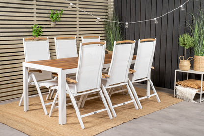 Panama & Bois Positionsstole Hvid + Spisebord 205x90