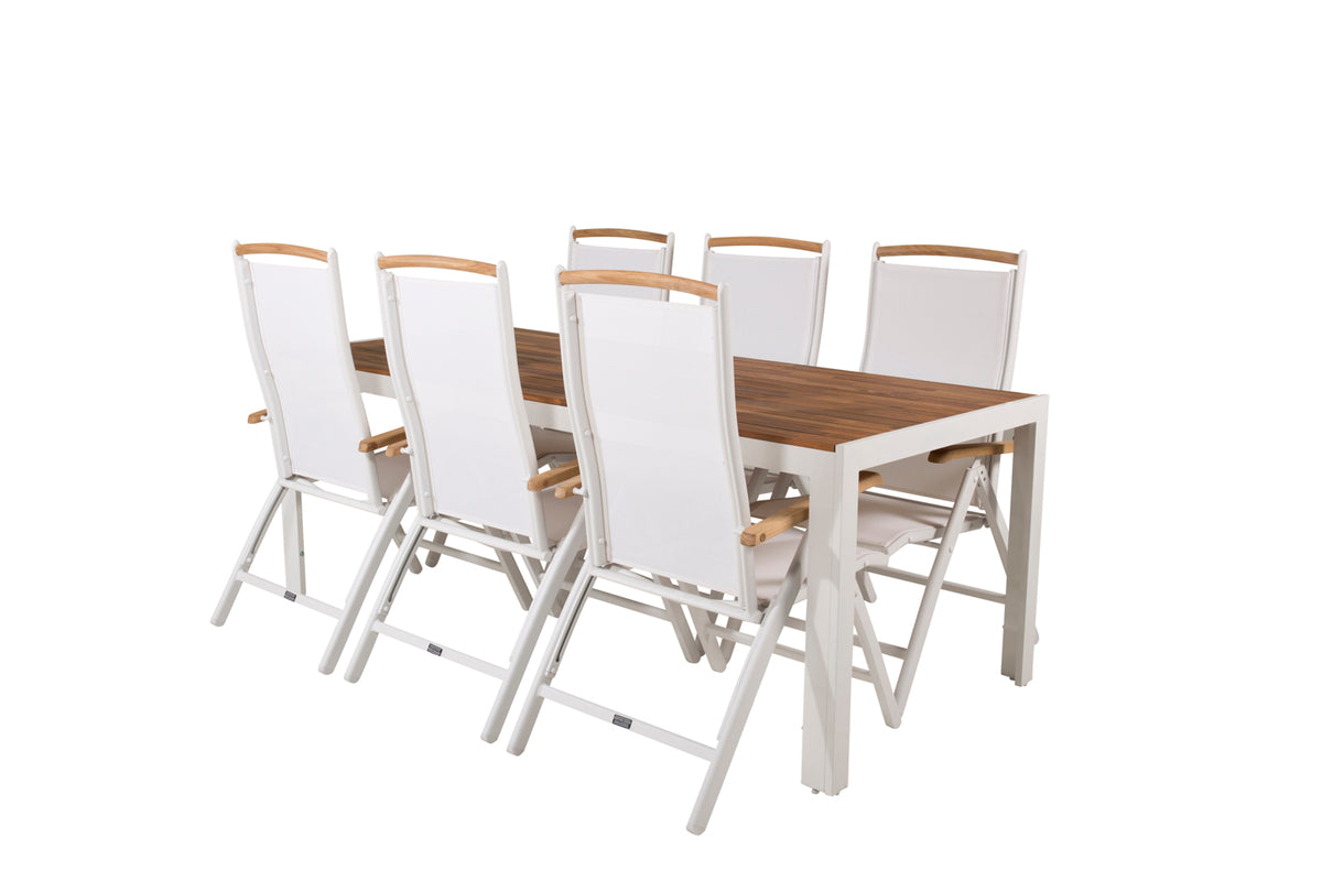 Panama & Bois Positionsstole Hvid + Spisebord 205x90