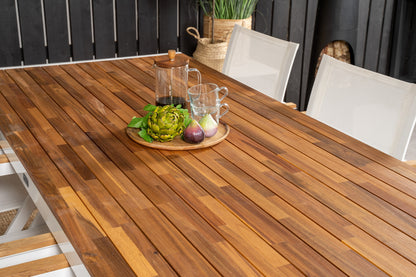 Mexico & Bois Spisestole Hvid + Spisebord 205x90