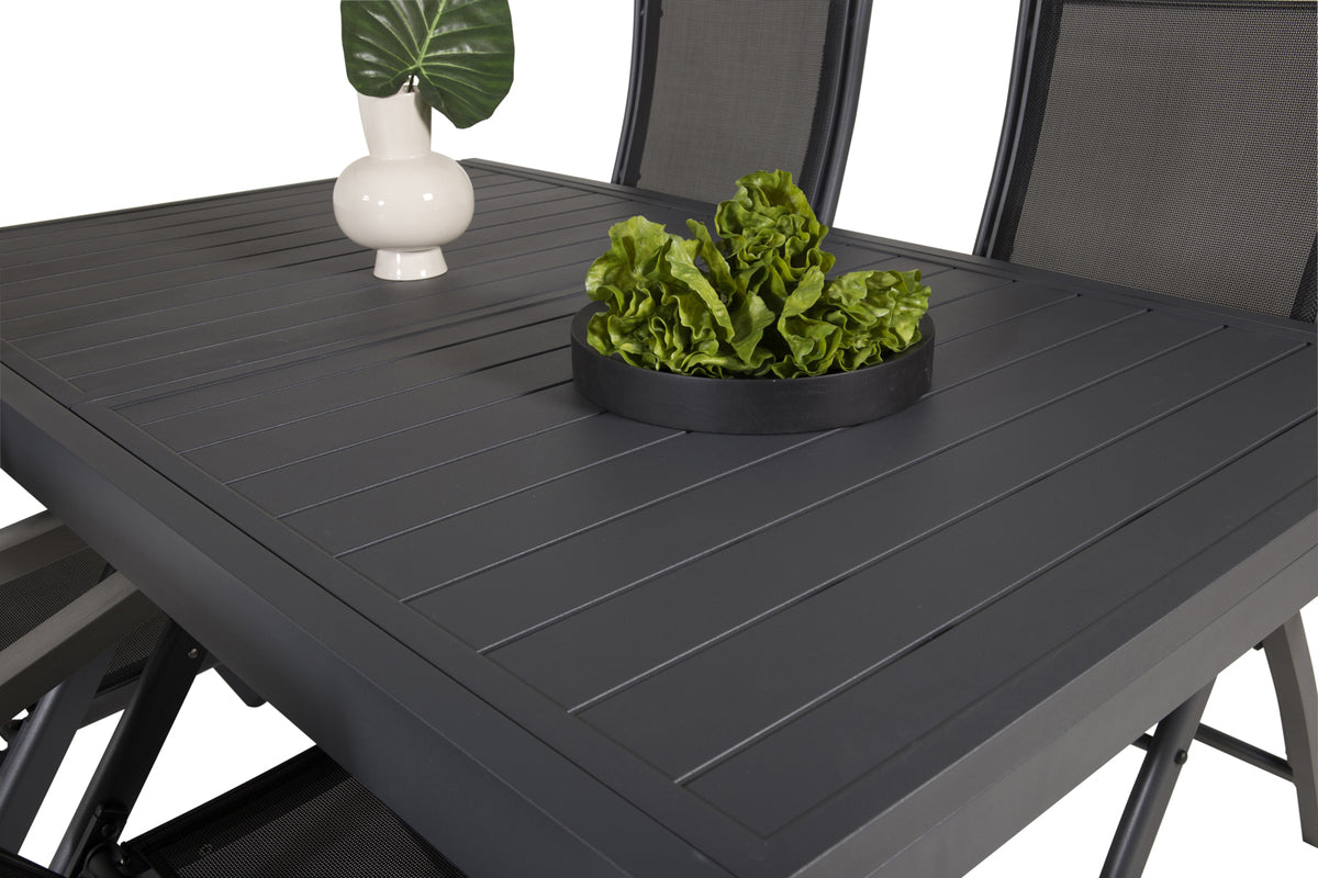 Albany & Marbella Positionsstole Sort + Spisebord 160x100x75