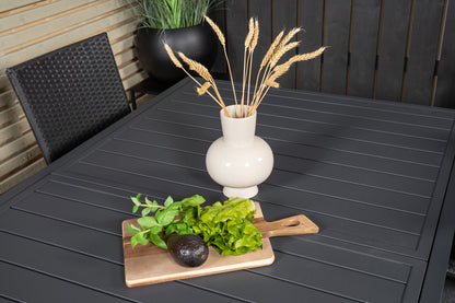 Anna & Marbella Spisestole Sort + Spisebord 160x100x75