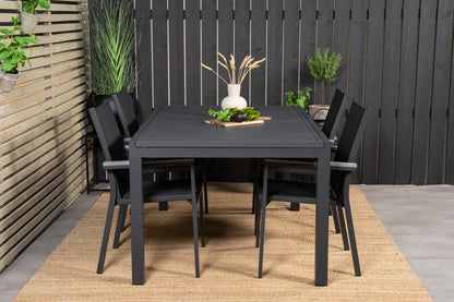 Parma & Marbella Spisestole Sort + Spisebord 160x100x75