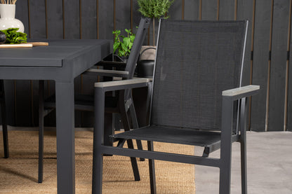 Parma & Marbella Spisestole Sort + Spisebord 160x100x75