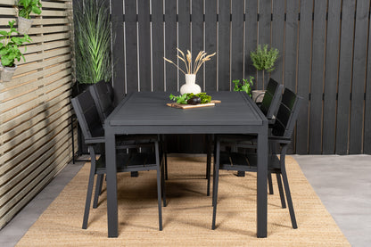 Levels & Marbella Spisestole Sort + Spisebord 160x100x75