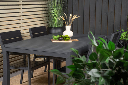 Levels & Marbella Spisestole Sort + Spisebord 160x100x75